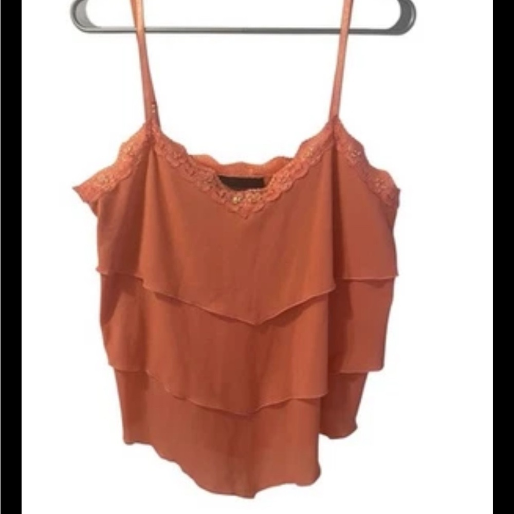 Venezia Tiered‎ Coral With Sparkle Tank Top